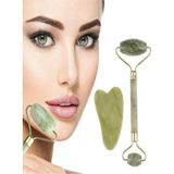 Normadia Doğal Taş Roller ve Gua Sha Yüz Bakım Taşı Seti - Ahşap