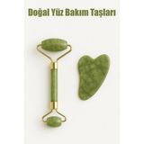 Normadia Doğal Yeşim Taşı Cilt Masaj Aleti Seti, Rahatlatıcı ve Ferahlatıcı Kullanım - Ahşap