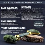 Normadia Doğal Yeşim Taşı Tırtıklı Masaj Aleti 15X6 Cm, Sertifikalı, Rahatlatıcı Kullanım - Ahşap