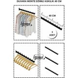Normadia Eğimli 40 cm 3'lü Duvara Monte Askılık Seti - Ev ve Işyeriniz Için Pratik Çözüm - Seçenek 1 - Ahşap