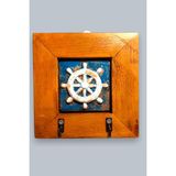 Normadia El Yapımı Seramik Dümensiz Anahtarlık Tablo, 14,5X14,5X2,5 cm - Seçenek 1 - Ahşap - Ceviz