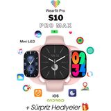 Normadia Elegant Mini LED Akıllı Kol Saati, Rose Gold, 45MM, 7 Kordonlu - Seçenek 1