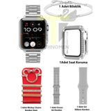 Normadia G Mini Plus Rose Gold Akıllı Saat 41MM, Mickey Charm Bileklik Hediye - Seçenek 1 - Altın - Gümüş - Bakır