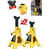 Normadia Geniş Tabanlı 4 Ayaklı Çift Kilitli 3 Ton Araba Kriko Standı, 2'li Set - Seçenek 1