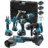 Normadia German 58VF Brushless 6'lı Set, Şarjlı Matkap, Taşlama ve Testere Seti - Seçenek 1