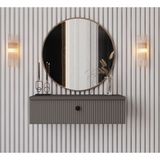Normadia Gri Mdf Duvara Monte Kapaklı Dolap 69 cm Iç Tasarım Çözümü - Altın - Gri