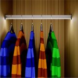 Normadia Hareket Sensörlü LED Dolap Içi Işık ve Askı Borusu 61-70 cm - Seçenek 1 - Altın - Gri