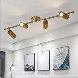 Normadia Hareketli 4'lü LED Spot Avize, Modern ve Eskitme Tarzı, Günışığı Ampul - Seçenek 1 - Açık Bej