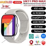 Normadia HK11 Promax Akıllı Saat, Amoled Ekran, Çift Kordonlu, Yeni Seri - Seçenek 1 - Altın - Gümüş - Bakır
