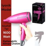 Normadia Katlanabilir Profesyonel Fön Makinesi 1600W, Hafif ve Güçlü Tasarım