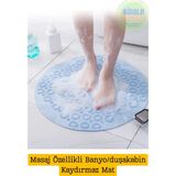 Normadia Kaydırmaz Banyo Duş Matı, Silikon Pedi, Vantuzlu Paspas, Güvenli ve Konforlu - Ahşap - Ceviz - Seçenek 1