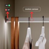 Normadia LED Işıklı Dolap Askı Borusu, 61-70 Cm, Modern Dolap Aydınlatma - Seçenek 1 - Altın - Gri