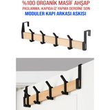 Normadia Masif Çam Ahşap Kapı Arkası Elbise Askısı, Banyo ve Genç Odası Için - Seçenek 1 - 1BW-Beyaz
