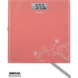 Normadia Mercan Desenli 6 mm Dayanıklı Temperli Cam Banyo Tartısı
