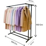 Normadia Metal Çift Taraflı Ayaklı Elbise Askısı, 150X100X45 Ölçülerinde - Seçenek 1 - Ahşap