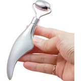 Normadia Metal Cilt Sıkılaştırıcı Face Yoga Gua Sha Yüz Masaj Rulosu - 1BW-Beyaz