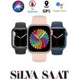 Normadia Mg-37 Watch 7 Akıllı Saat, Kablosuz Şarj ve Çok Fonksiyonlu Akıllı Saat - Seçenek 1 - Ahşap - Bej