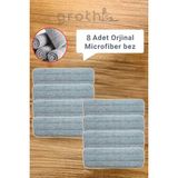 Normadia Microfiber Sprey Mop Yedek Bez 8'li Su Hazneli Püskürtmeli Temizlik Seti - Antrasit - Seçenek 1