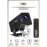 Normadia Mini Projeksiyon Cihazı 4K Wifi Bluetooth HDMI USB Kumandalı - Açık Bej
