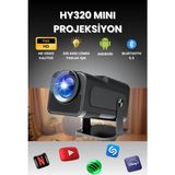 Normadia Mini Projeksiyon Cihazı Ultra Hd Android, Wi-Fi ve Bluetooth ile Ev Eğlencesi - Ahşap