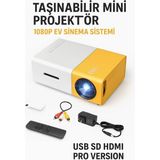 Normadia Mini Taşınabilir Projeksiyon Cihazı 1080P Android USB HDMI Ev Sineması - Altın
