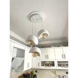 Normadia Modern 3 Başlıklı Beton Görünümlü Avize, 25CM, Ampul Dahil Değildir - Seçenek 1 - 1BW-Beyaz