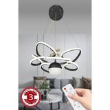 Normadia Modern 3 Renk Saray LED Avize, Kumandalı Büyük Boy Siyah Kasa - Seçenek 1 - Ahşap