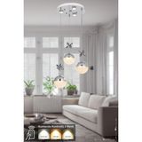 Normadia Modern 3'lü LED Sarkıt Avize, 3 Renk, Kumandalı, Şık ve Şık Aydınlatma - Seçenek 1 - 1BW-Beyaz