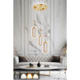 Normadia Modern 3'lü LED Sarkıt Avize, Kumandalı, Sarı-Beyaz-Gün Işığı, Gold - Seçenek 1 - Altın