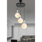 Normadia Modern 3’lü Sarkıt Avize, 3 Boyutlu Başlık, Salon, Mutfak, Yatak Odası Için - Seçenek 1 - Ahşap