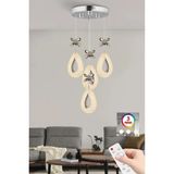 Normadia Modern 4'lü Gümüş Avize, Kumandalı, 3 Renk LED Işık, Şık Tasarım - Seçenek 1 - Altın - Gümüş - Bakır