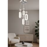 Normadia Modern 4'lü LED Avize, Kristal Görünüm, Krom Renk, Beyaz Işık, Enerji Tasarruflu - Seçenek 1 - Altın - Gri