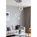 Normadia Modern 4'lü LED Avize, Krom Kristal Görünüm, Beyaz Işık, Enerji Tasarrufu - Seçenek 1 - Altın - Gri