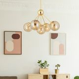 Normadia Modern 5’li Gold Bal Camlı Yatak Odası ve Salon Avizesi - Seçenek 1 - Altın