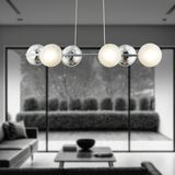 Normadia Modern 6'lı Krom Avize, Mutfak, Yemek Odası, Yatak Odası ve Salon Için Şık Aydınlatma - Seçenek 1 - 1BW-Beyaz