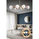 Normadia Modern 6'lı Renkli LED Avize, Kumandalı, Şık ve Zarif Tasarım - Seçenek 1 - Altın