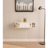 Normadia Modern 70CM Duvara Monte Dresuar, Kapaklı, Beyaz-Altın - Açık Bej