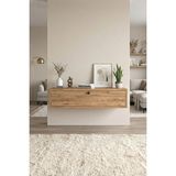 Normadia Modern 80 cm Tek Kapaklı Dresuar, Şık Antre ve Hol Dekorasyonu - Ahşap - Ceviz