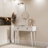 Normadia Modern Ahşap Ayaklı 2 Çekmeceli Aynalı Yatak Odası Dresuar