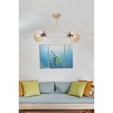 Normadia Modern Bal Camlı 2’li Avize, Salon, Mutfak, Cafe, Hol ve Yatak Odası Için - Seçenek 1 - Ahşap - Ceviz