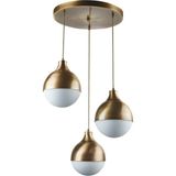 Normadia Modern Beyaz Camlı Sarkıt Avize, Salon, Mutfak ve Yatak Odası Için 3 Lü Set - Seçenek 1 - Altın