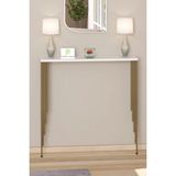 Normadia Modern Beyaz Gold Pinhalhome Dresuar, Oval Kenar, 80X18CM - Açık Bej