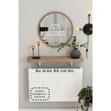 Normadia Modern Çam Ahşap Duvar Üstü Raf ve Dresuar, Kalın Kenar, 60 cm - Ahşap - Ceviz