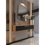 Normadia Modern Çam Dresuar, Antrasit Silver, Duvara Monte Antre Mobilyası - Açık Bej
