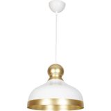 Normadia Modern Eskitme Detaylı Beyaz ve Gold Renkli Cafe Mutfak Metal Tekli Avize - Seçenek 1 - 1BW-Beyaz