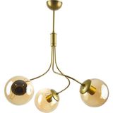 Normadia Modern Eskitme Renkli Bal Camlı 3'lü Avize, Salon, Mutfak, Yatak Odası Için - Seçenek 1 - Ahşap - Ceviz