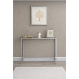 Normadia Modern Gri Çerçeveli Cam Raflı Dresuar, Ince Tasarım, 100X85X20 cm - Altın - Gri
