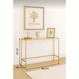 Normadia Modern Kahve Dresuar, Şeffaf Cam, 80 Cm, Şık ve Kullanışlı Tasarım - Altın