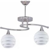 Normadia Modern Krom 2'li Avize, Beyaz Gümüş Cam Detaylı, Salon, Mutfak ve Yatak Odası Için - Seçenek 1 - Altın - Gümüş - Bakır