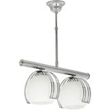 Normadia Modern Krom Renk Beyaz Camlı 2'li Avize, Şık ve Elegant Tasarım - Seçenek 1 - 1BW-Beyaz